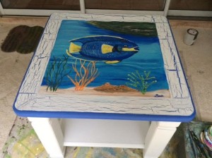 blue fish table