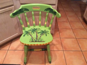 green palm chair