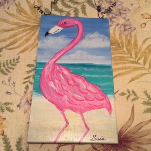 pinl flamingo plaque