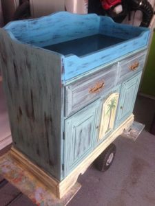 rustic blue chest