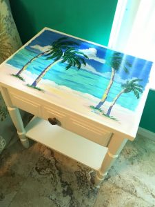 white-beach-table